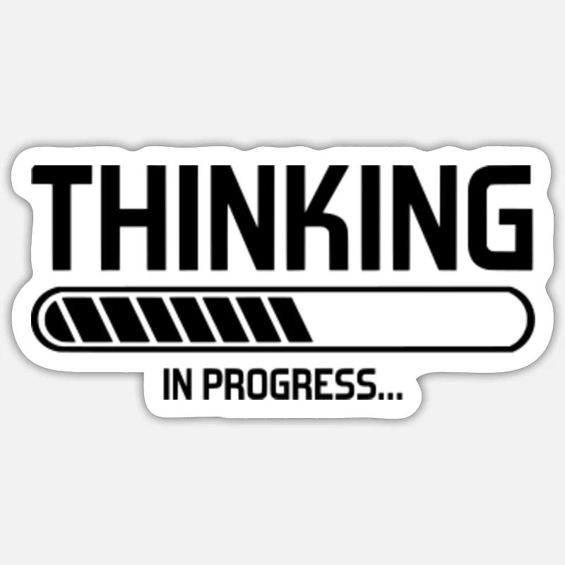 Penser en cours - Sticker taille S (10 x 10 cm) - blanc mat