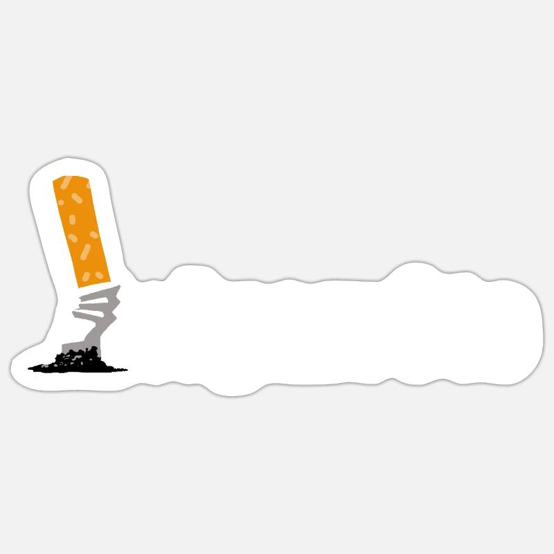 cigarette écrasée Sticker taille S (10 x 10 cm)