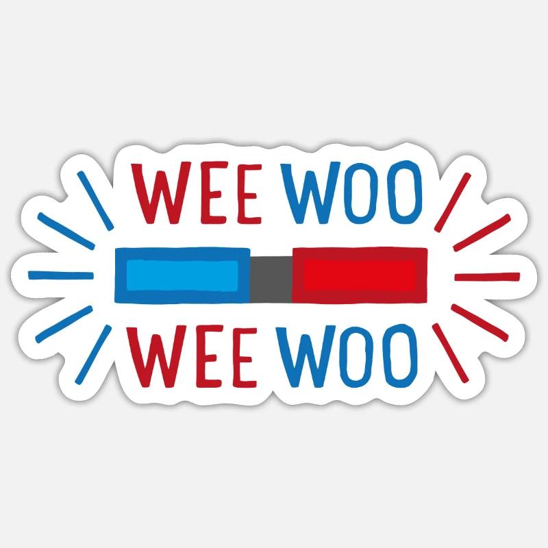 weewoo - Sticker Größe S (10 x 10 cm) - Mattweiß