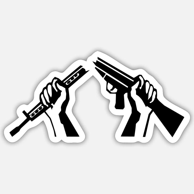 Broken rifle - Sticker size S (10 x 10 cm) - white matte