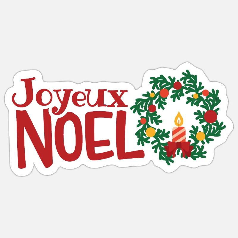 Joyeux Noel - Sticker Größe S (10 x 10 cm) - Mattweiß
