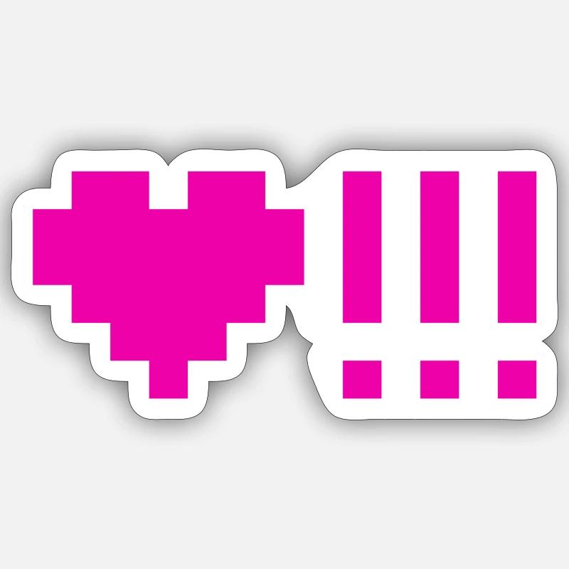 Hearts with three exclamation points Sticker size S (10 x 10 cm)