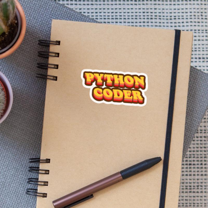 Programmeur Python vintage seventies Sticker taille S (10 x 10 cm)