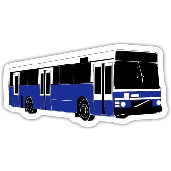 Helsinki Stadtbus - Sticker Größe S (10 x 10 cm) - Mattweiß - Vorne