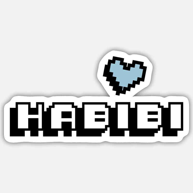 Habibi - Sticker Größe S (10 x 10 cm) - Mattweiß