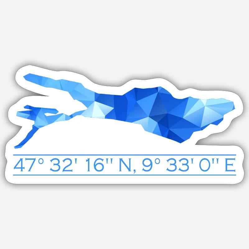 Coordonnées du lac de Constance | Polygone Sticker taille S (10 x 10 cm)