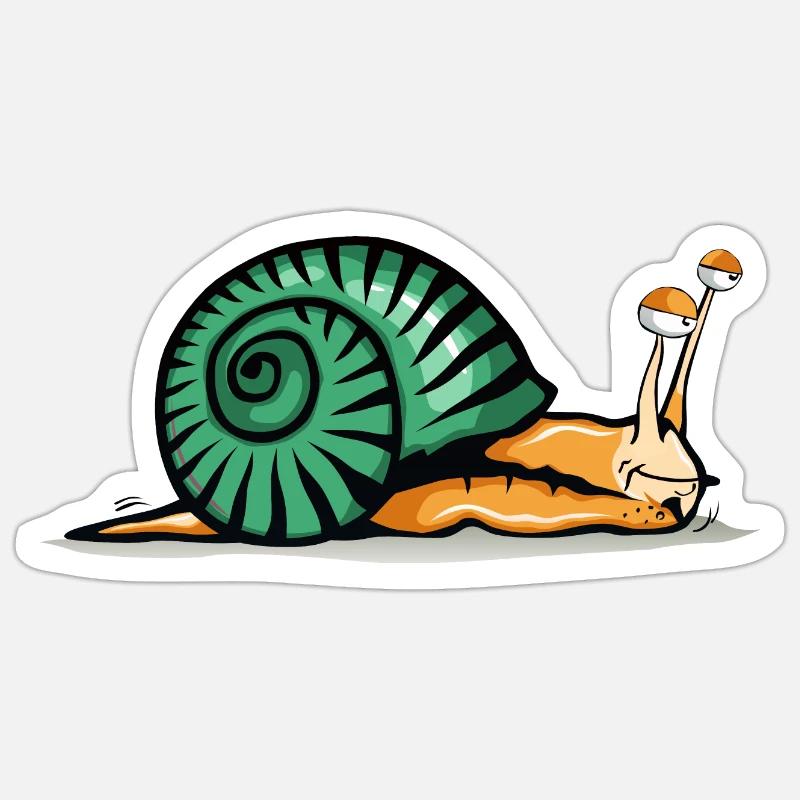 snail drawing fatigue shadow shell - Sticker size S (10 x 10 cm) - white matte