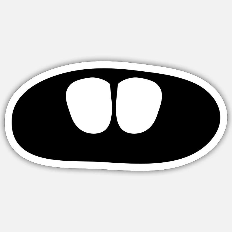 Dents drôles - Sticker taille S (10 x 10 cm) - blanc mat