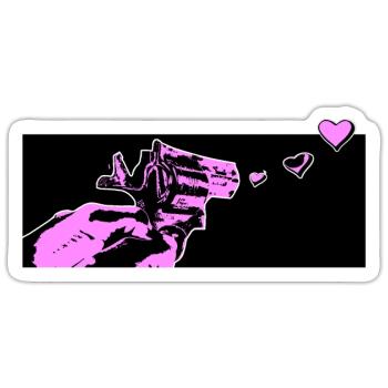 love gun - Sticker size S (10 x 10 cm) - white matte - Front