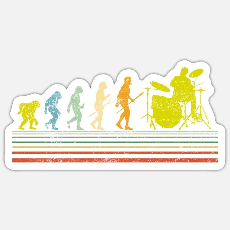 Schlagzeuger Evolution Schlagzeug Sticker Größe S (10 x 10 cm)
