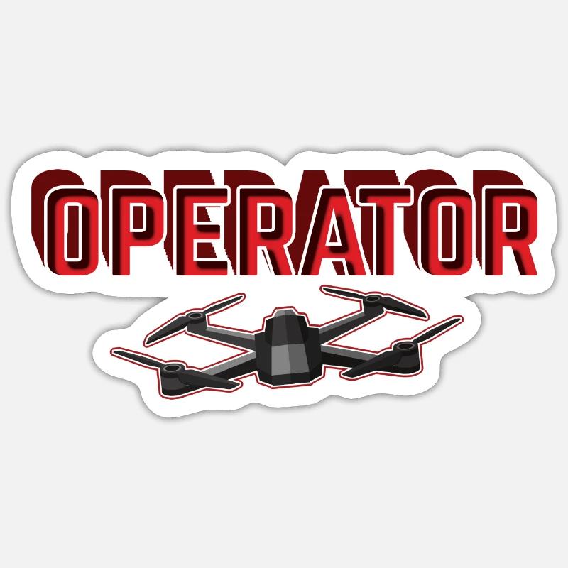 Operator Drone Pilot Drohne Drohnen Geschenk - Sticker Größe S (10 x 10 cm) - Mattweiß