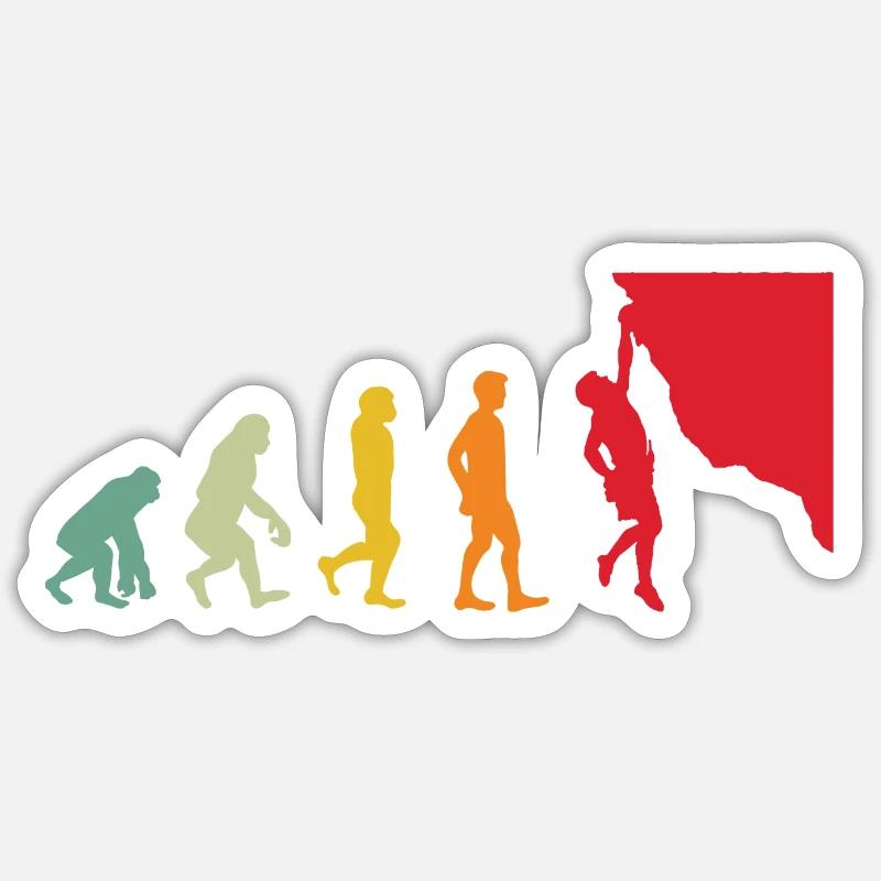 Escalade grimper la roche Evolution Vintage - Sticker taille S (10 x 10 cm) - blanc mat