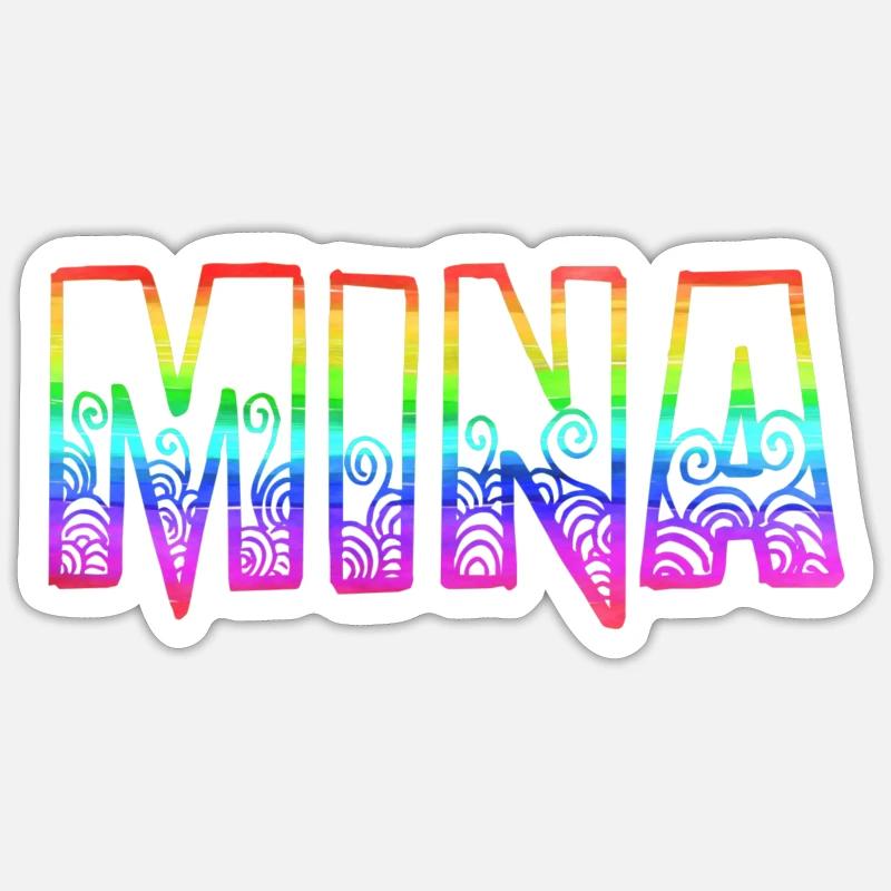 mina rs regenbogen - Sticker Größe S (10 x 10 cm) - Mattweiß