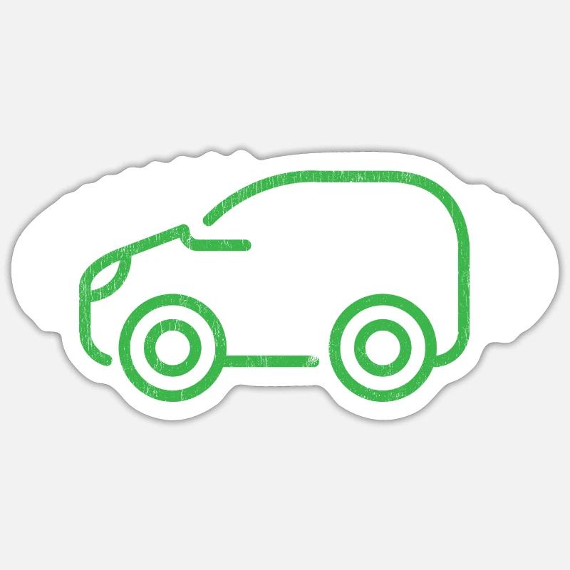 Elektroauto - Sticker Größe S (10 x 10 cm) - Mattweiß
