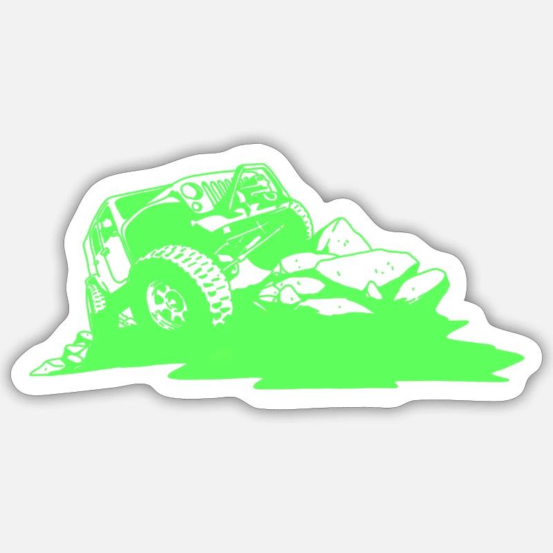 Offroad 4X4 - Sticker taille S (10 x 10 cm) - blanc mat