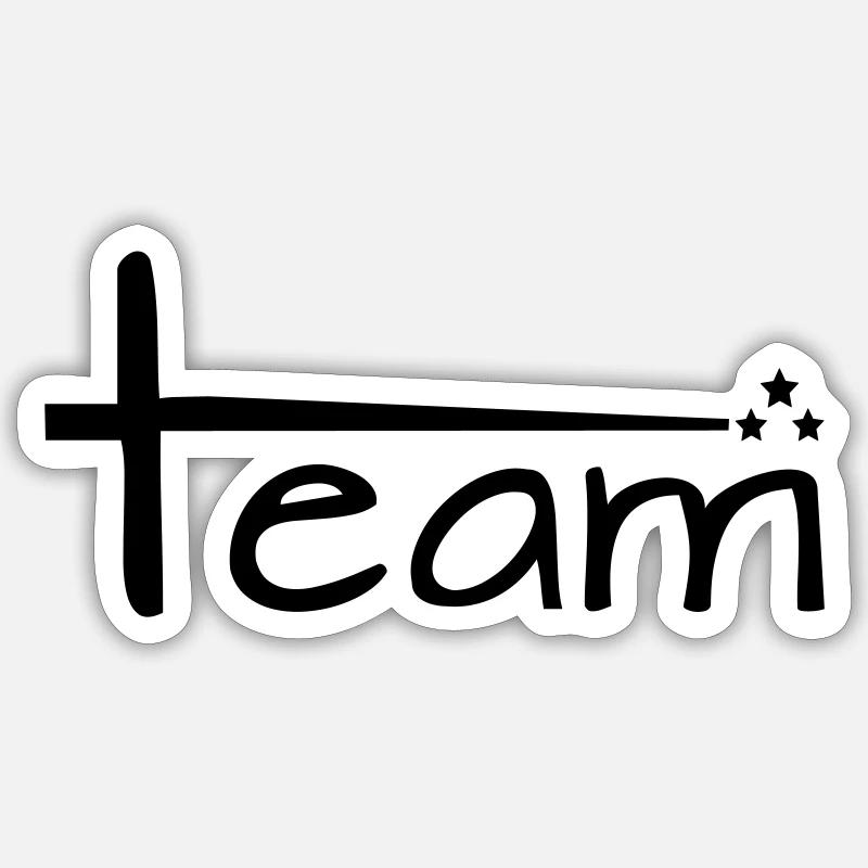 Team Style mit Sternen - Sticker Größe S (10 x 10 cm) - Mattweiß