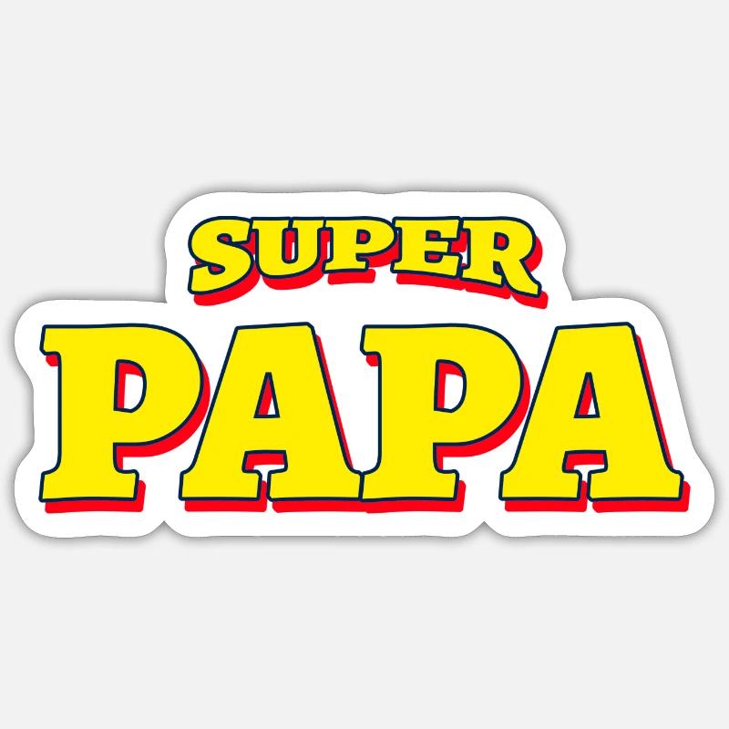 SUPER DADA (COMICS) - SUPERDAD SUPERHELD - Sticker Größe S (10 x 10 cm) - Mattweiß