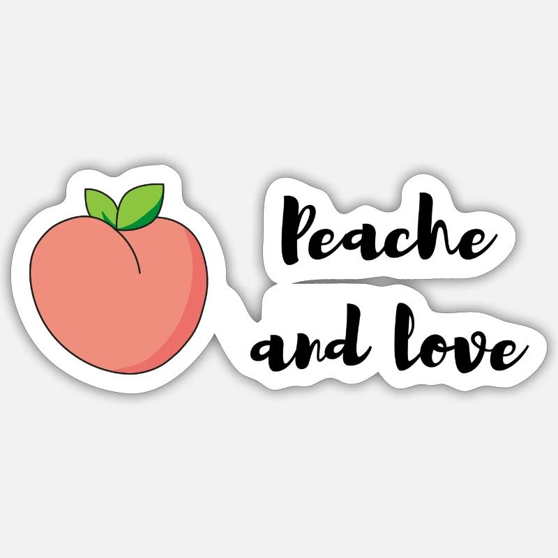 Peached et l’amour Sticker taille S (10 x 10 cm)