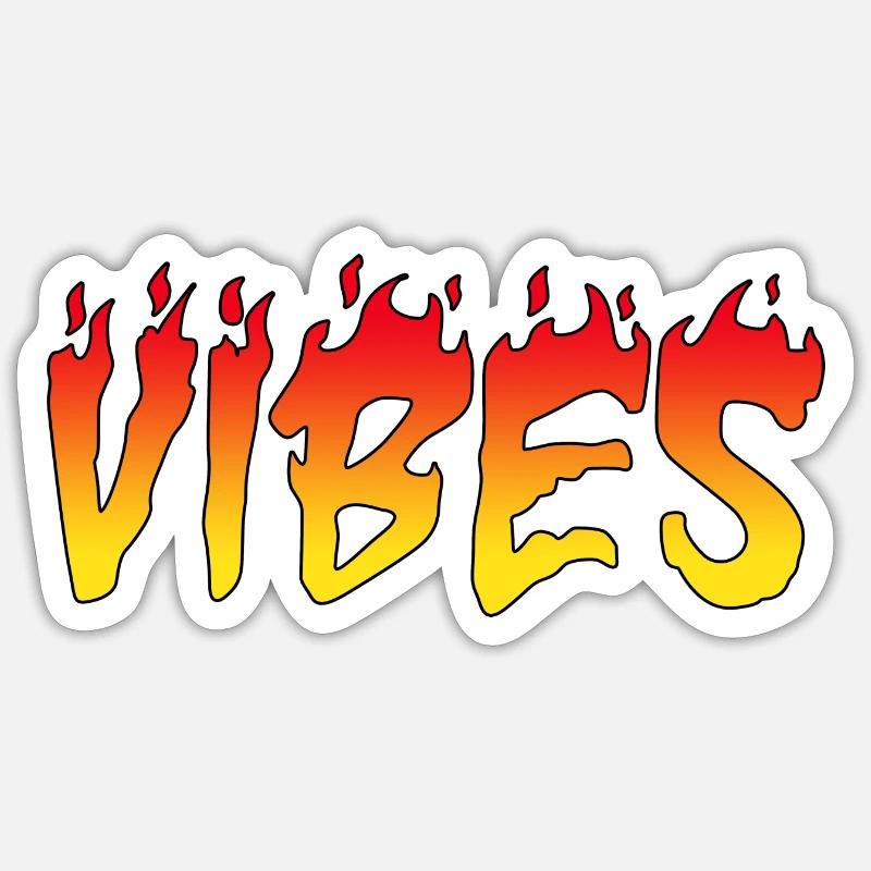 Vibes citation graphique - Sticker taille S (10 x 10 cm) - blanc mat