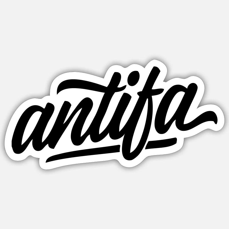 Antifa - Sticker formato S (10 x 10 cm) - bianco opaco