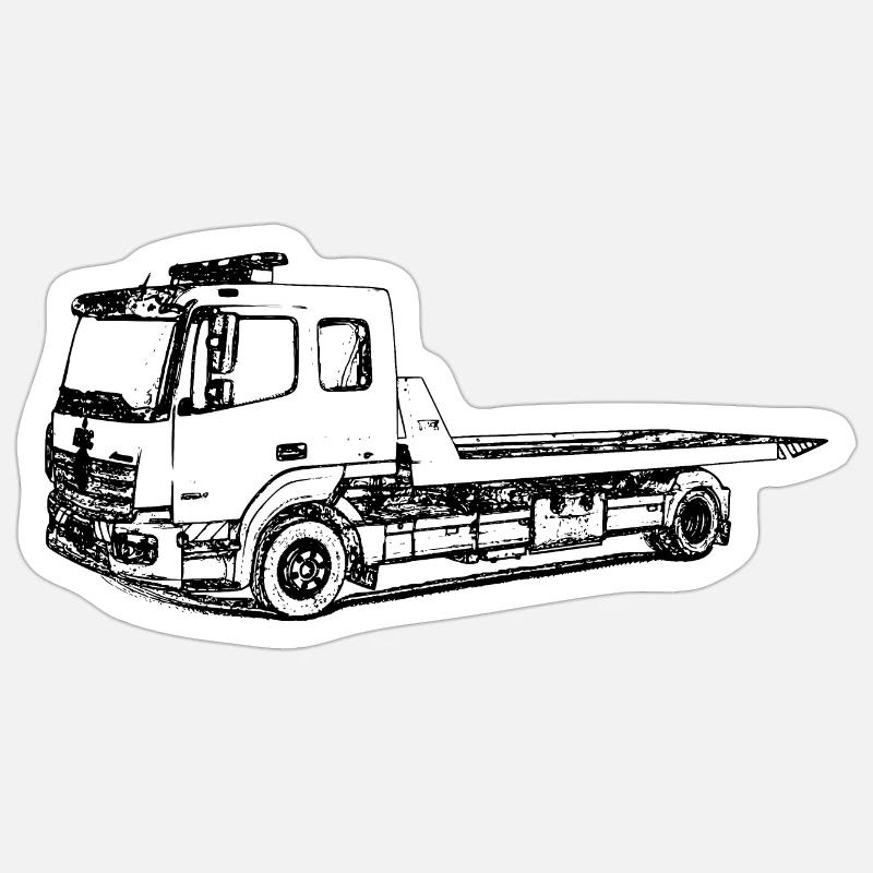 Abschleppwagen Abschleppdienst Abschleppservice - Sticker Größe S (10 x 10 cm) - Mattweiß