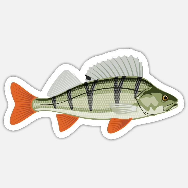 Barsch - Sticker Größe S (10 x 10 cm) - Mattweiß