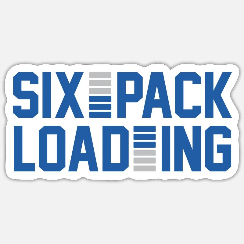 sixpack loading Grafik - Sticker Größe S (10 x 10 cm) - Mattweiß