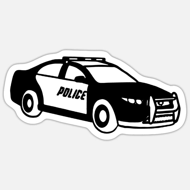 Polizei - Polizeiauto Sticker Größe S (10 x 10 cm)