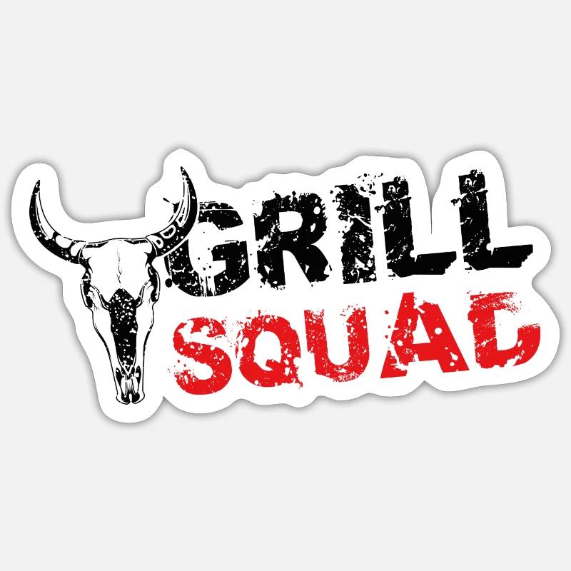 Grill Squad Bulle - Sticker taille S (10 x 10 cm) - blanc mat