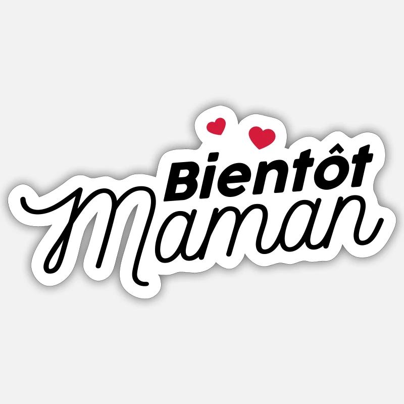 Bientôt maman - Sticker taille S (10 x 10 cm) - blanc mat