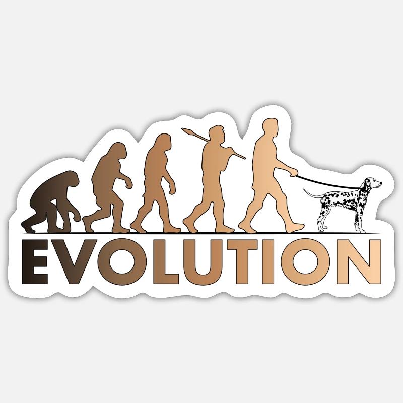 Évolution dalmate Brun - Sticker taille S (10 x 10 cm) - blanc mat