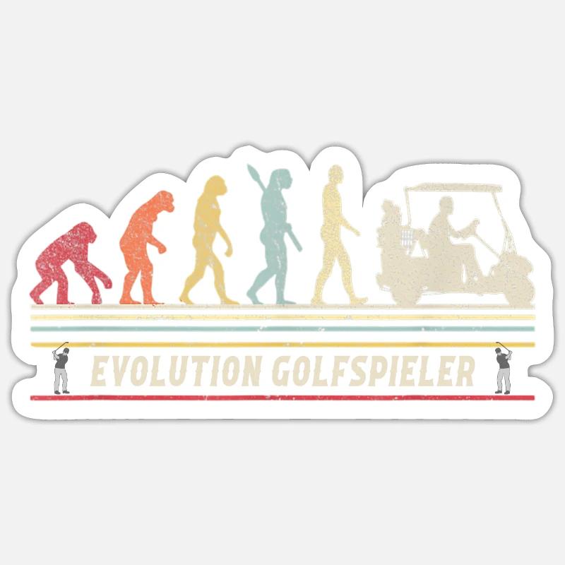 Evolution Golf retro - Sticker size S (10 x 10 cm) - white matte