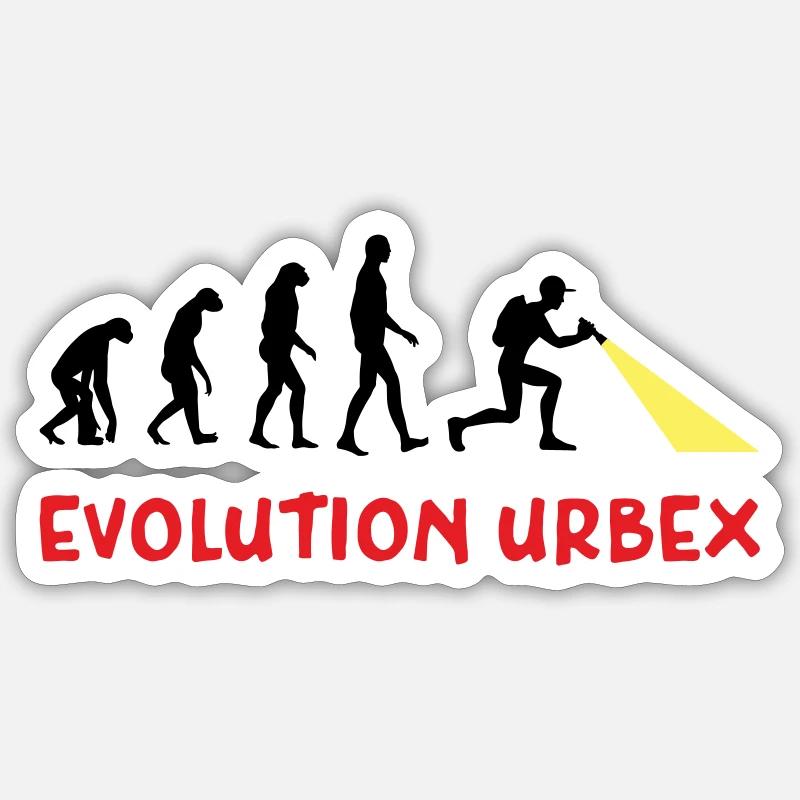 Evolution Urbex - Sticker Größe S (10 x 10 cm) - Mattweiß