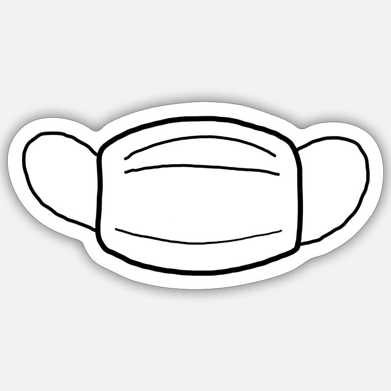 mask - Sticker size S (10 x 10 cm) - white matte
