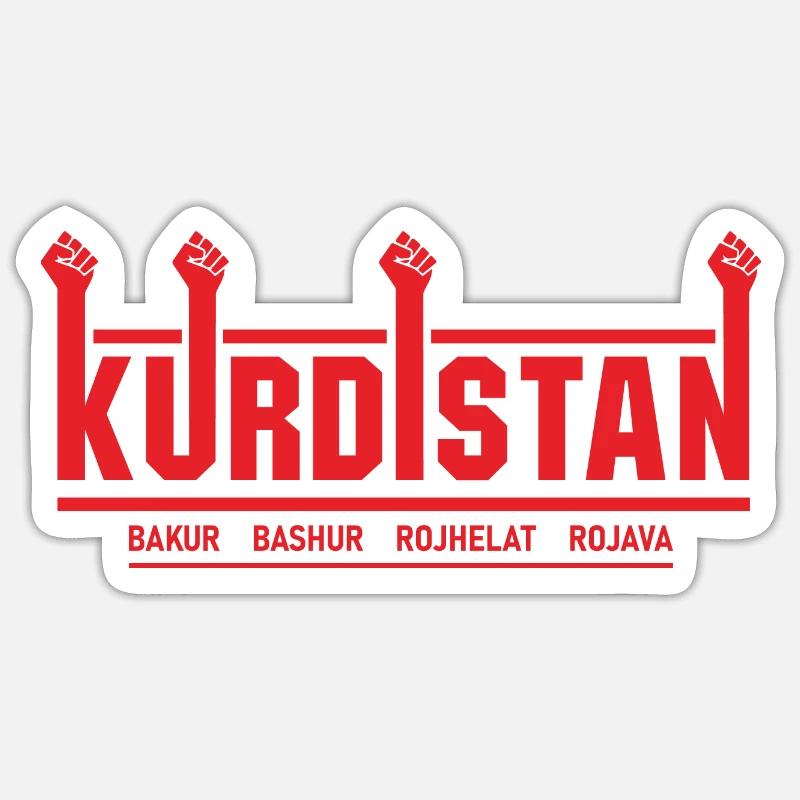 Kurdistan Kurde Geschenk Kurdisch Flagge Heimat - Sticker Größe S (10 x 10 cm) - Mattweiß