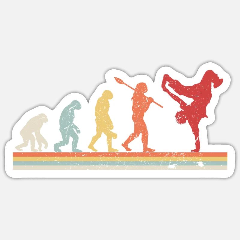 Brekdance Evolution Hip Hop Bboy Retro Vintage - Sticker taille S (10 x 10 cm) - blanc mat