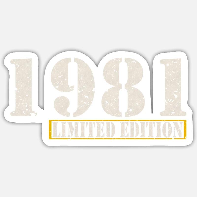 Édition limitée 1981 Naissance anniversaire - Sticker taille S (10 x 10 cm) - blanc mat