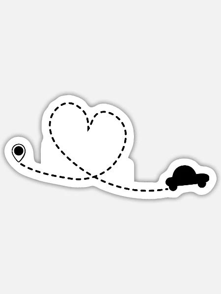 Road Trip Auto Urlaub T-Shirt Geschenkidee - Sticker Größe S (10 x 10 cm) - Mattweiß