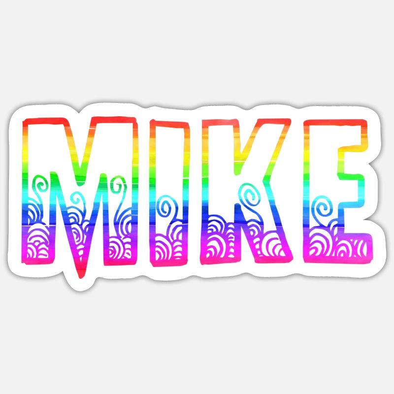 mike rs rainbow - Sticker size S (10 x 10 cm) - white matte