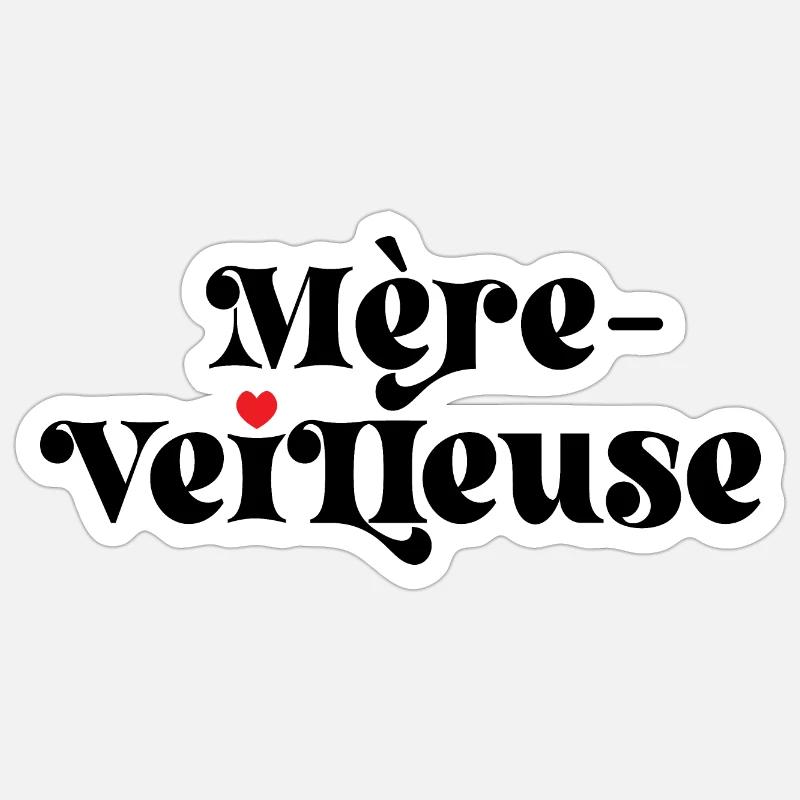 Mère-veilleuse - Sticker taille S (10 x 10 cm) - blanc mat