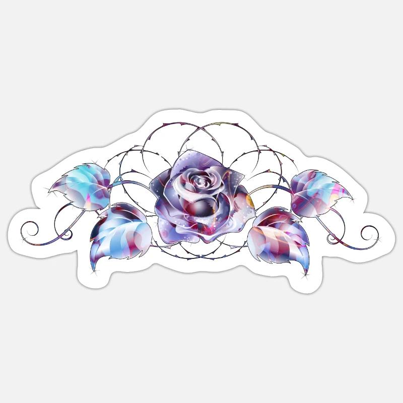 Rose - Sticker taille S (10 x 10 cm) - blanc mat