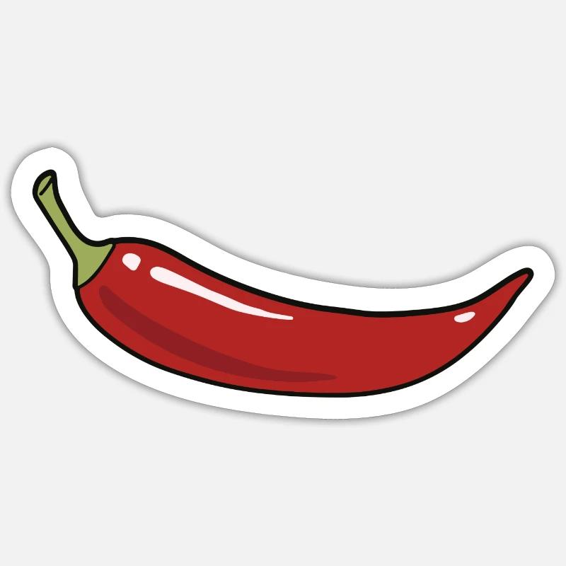 Chilli - Sticker Größe S (10 x 10 cm) - Mattweiß