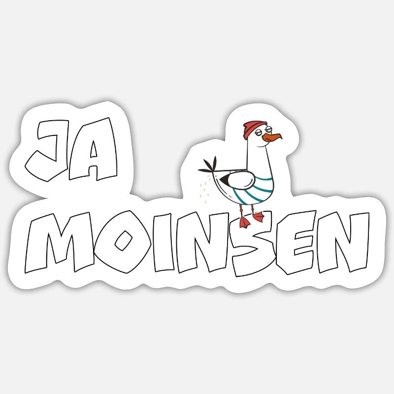 Ja Moinsen - Möwe Sticker Größe S (10 x 10 cm)