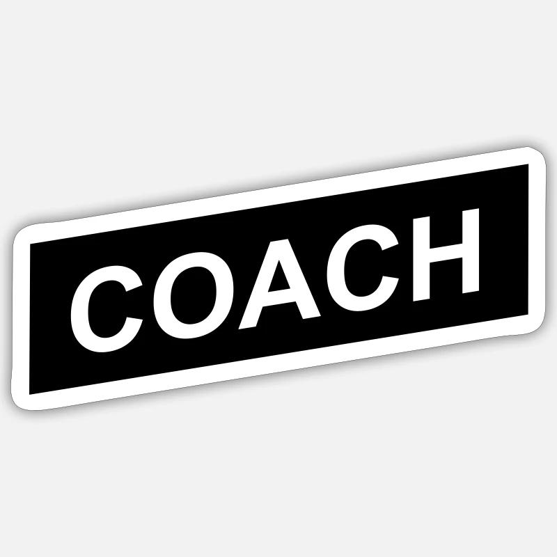 coach black up - Sticker taille S (10 x 10 cm) - blanc mat