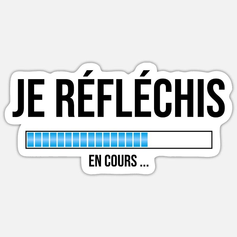 Réflexion - Sticker taille S (10 x 10 cm) - blanc mat