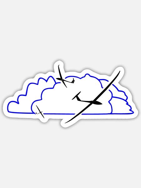 Segelflugzeug Segelfliegen Segelflieger Pilot - Sticker Größe S (10 x 10 cm) - Mattweiß