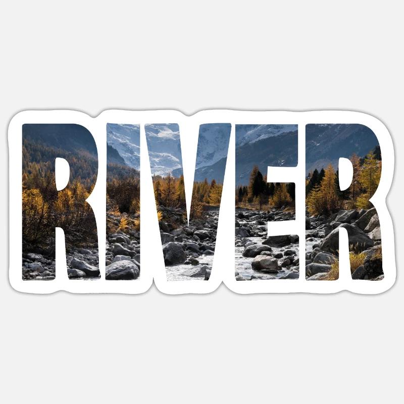 River - Sticker Größe S (10 x 10 cm) - Mattweiß