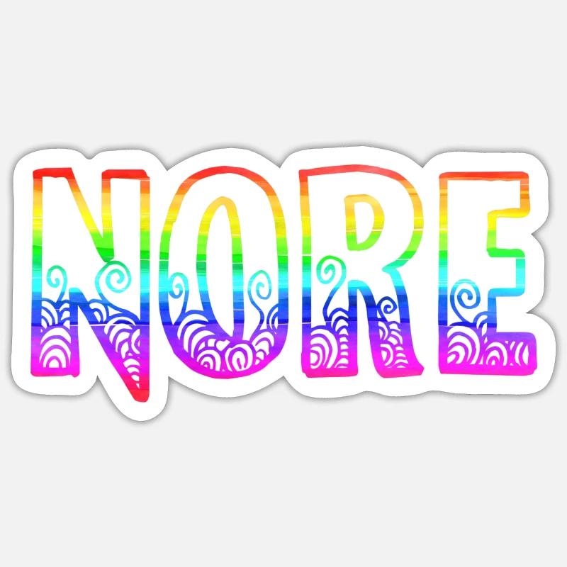 nore rs regenboren - Sticker taille S (10 x 10 cm) - blanc mat