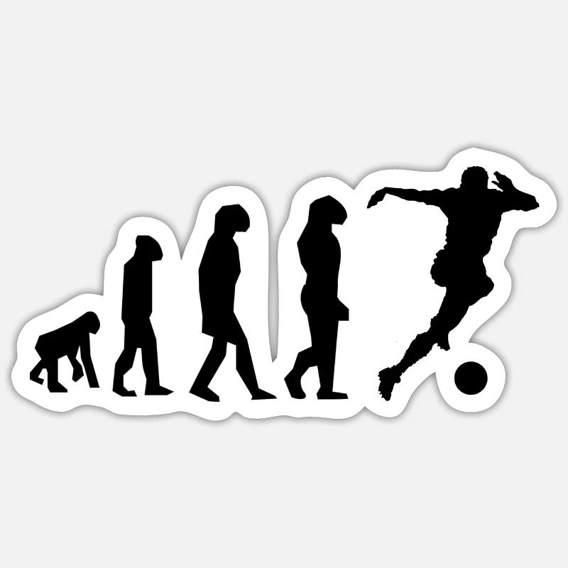 évolution football - Sticker taille S (10 x 10 cm) - blanc mat