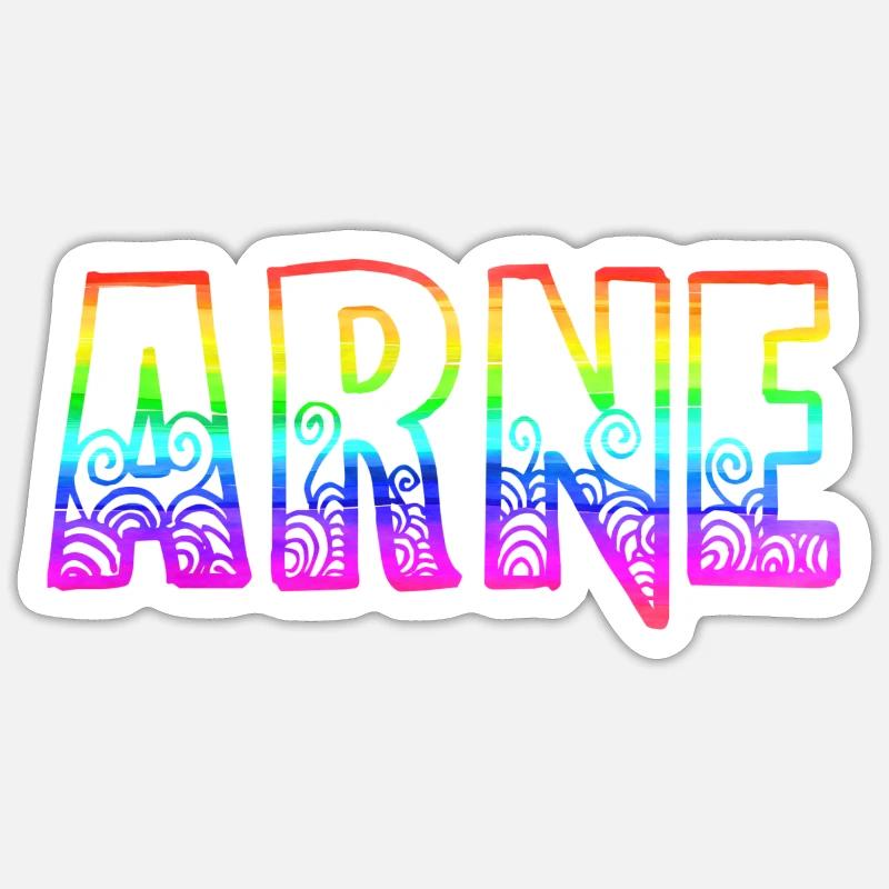 arne rs regenbogen - Sticker Größe S (10 x 10 cm) - Mattweiß